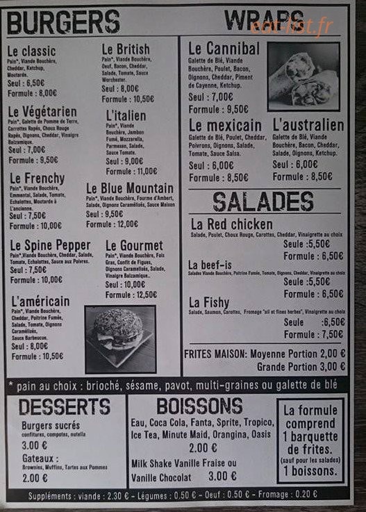 Burger's box — carte page 1
