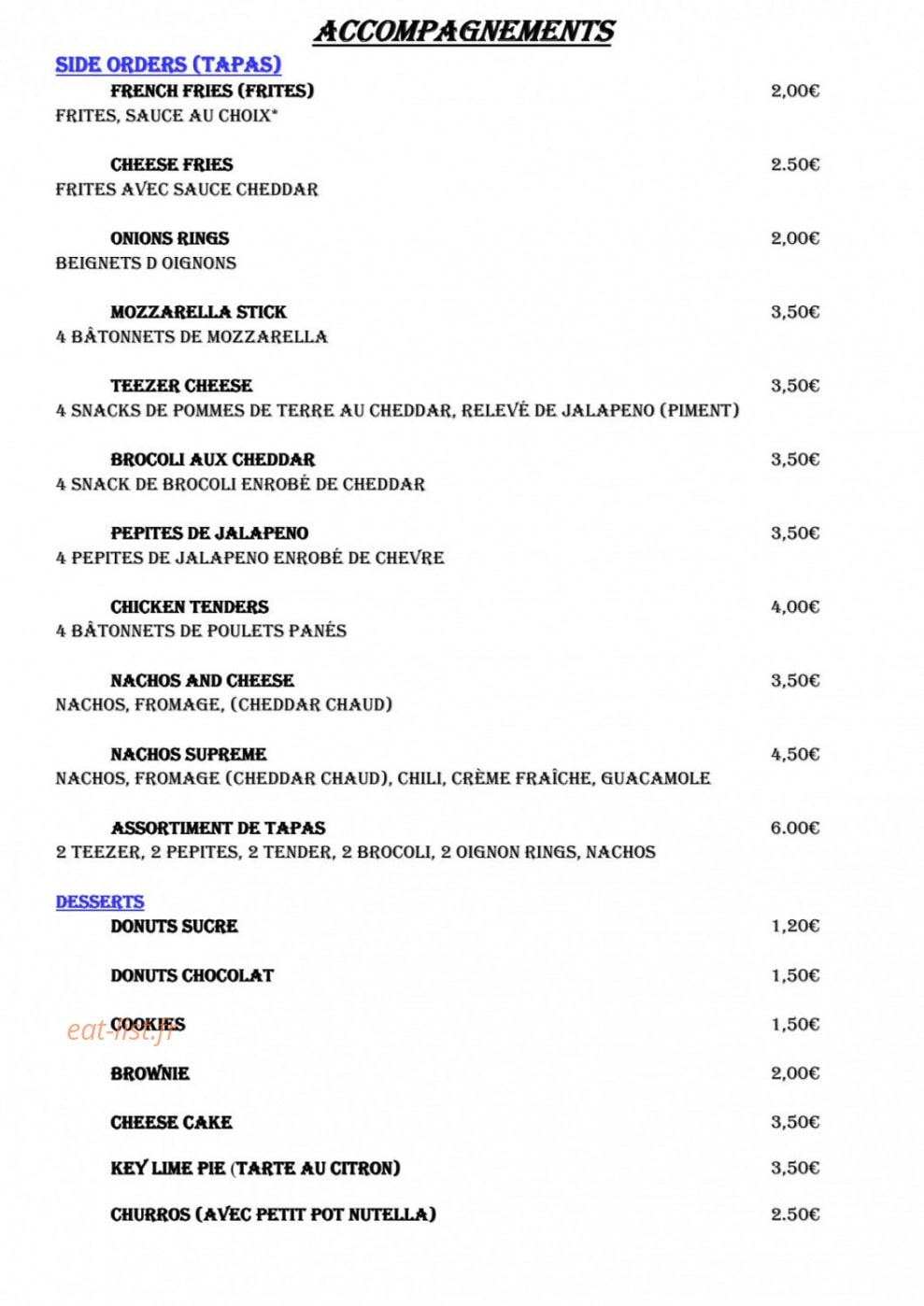 Burger Time — carte page 3