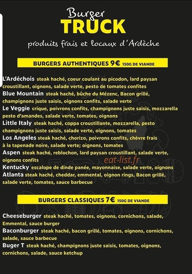 Burger Truck — carte page 1
