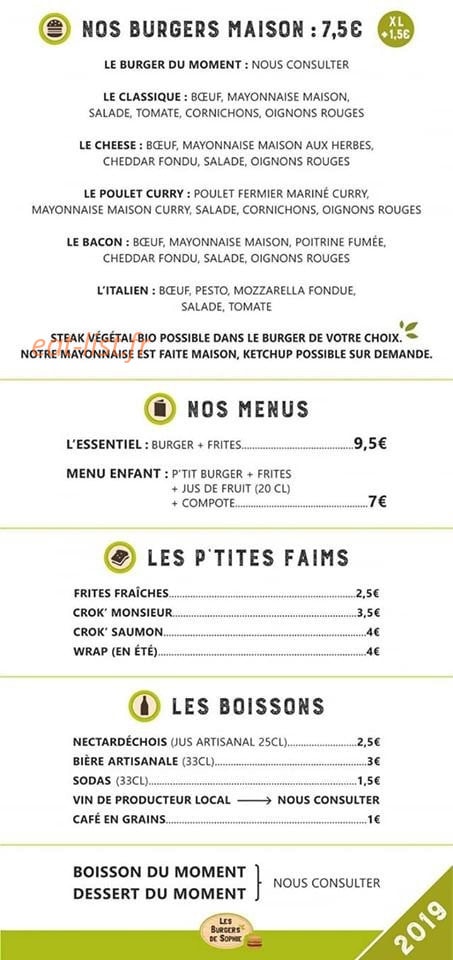 Burgers Sophie — carte page 2