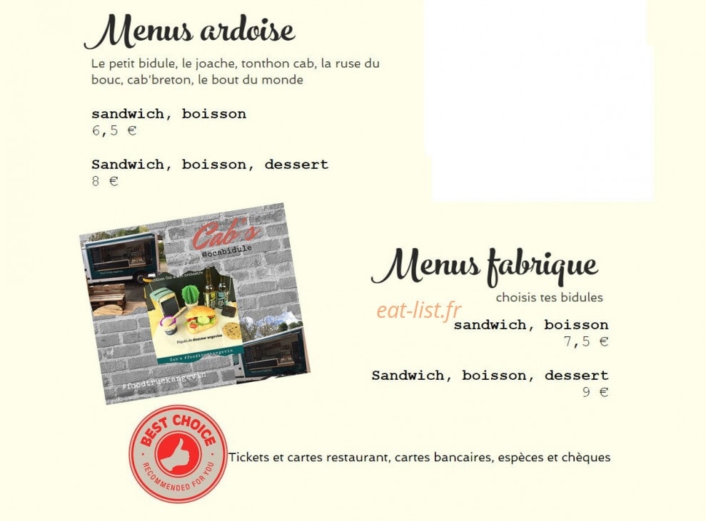 Cab's — carte page 5