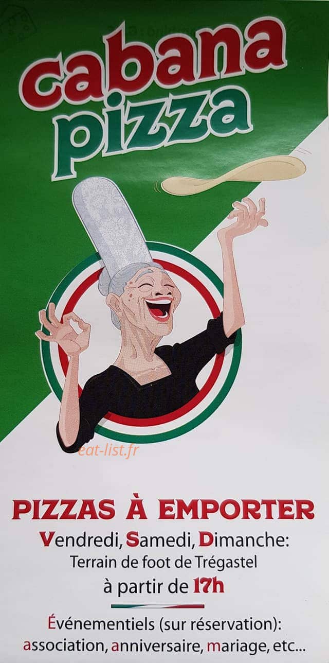 Cabana pizza — carte page 1