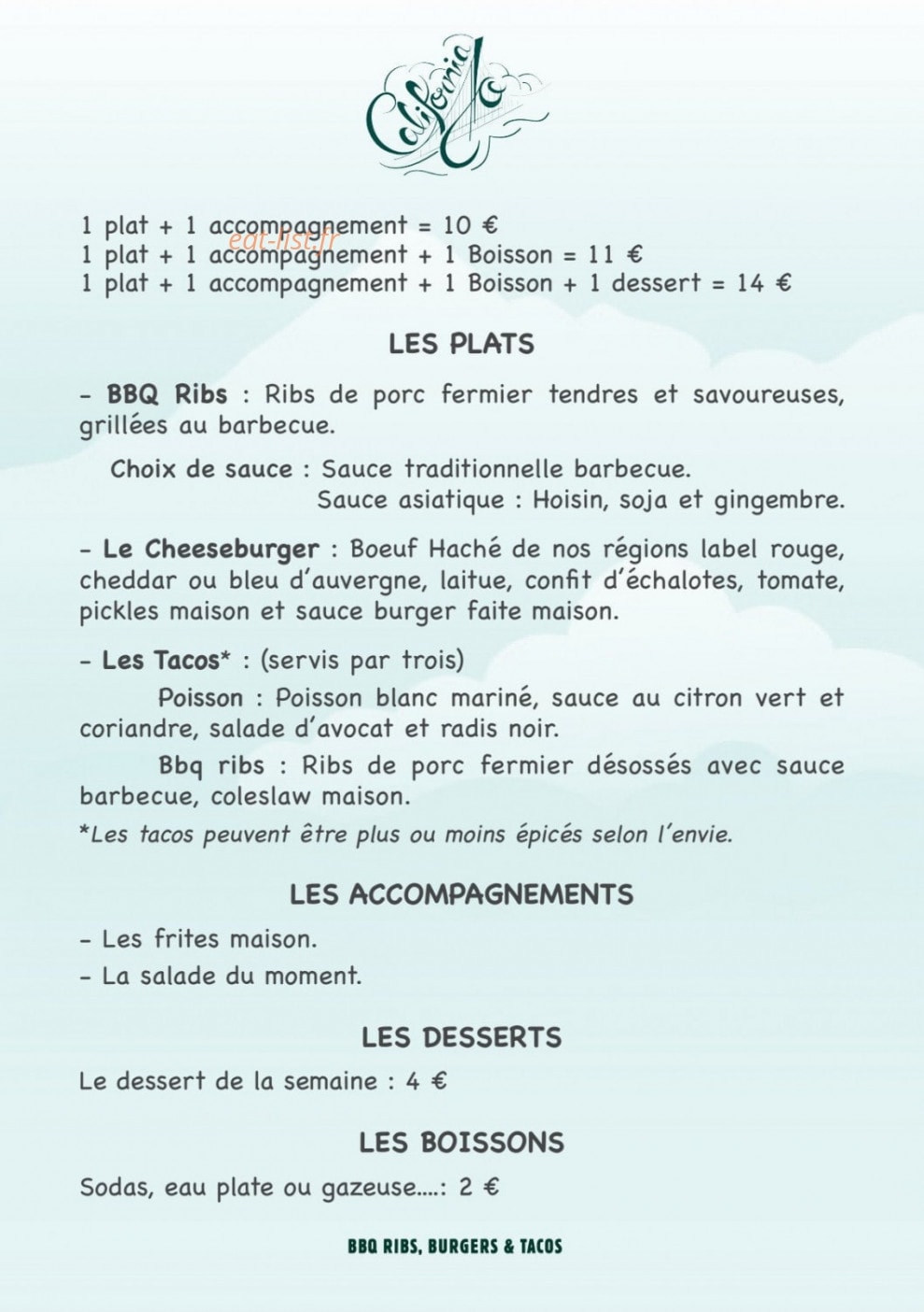 California JO — carte page 1