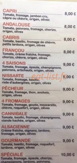 Camion pizza — carte page 2