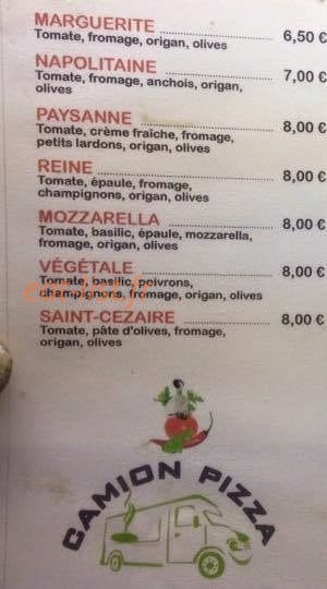 Camion pizza — carte page 1