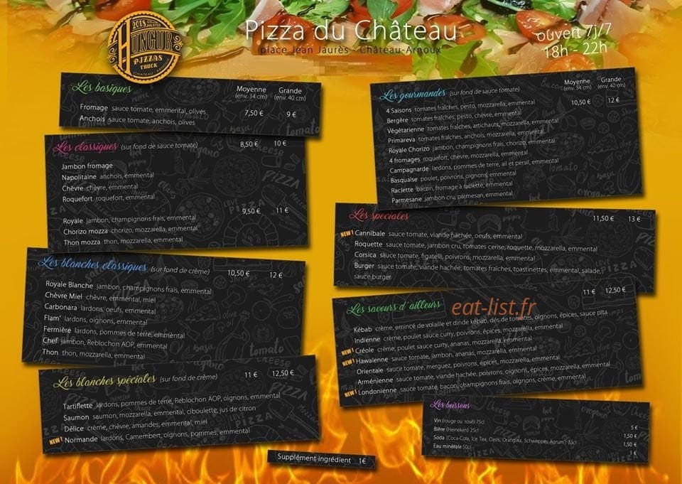 Camion Pizza — carte page 1