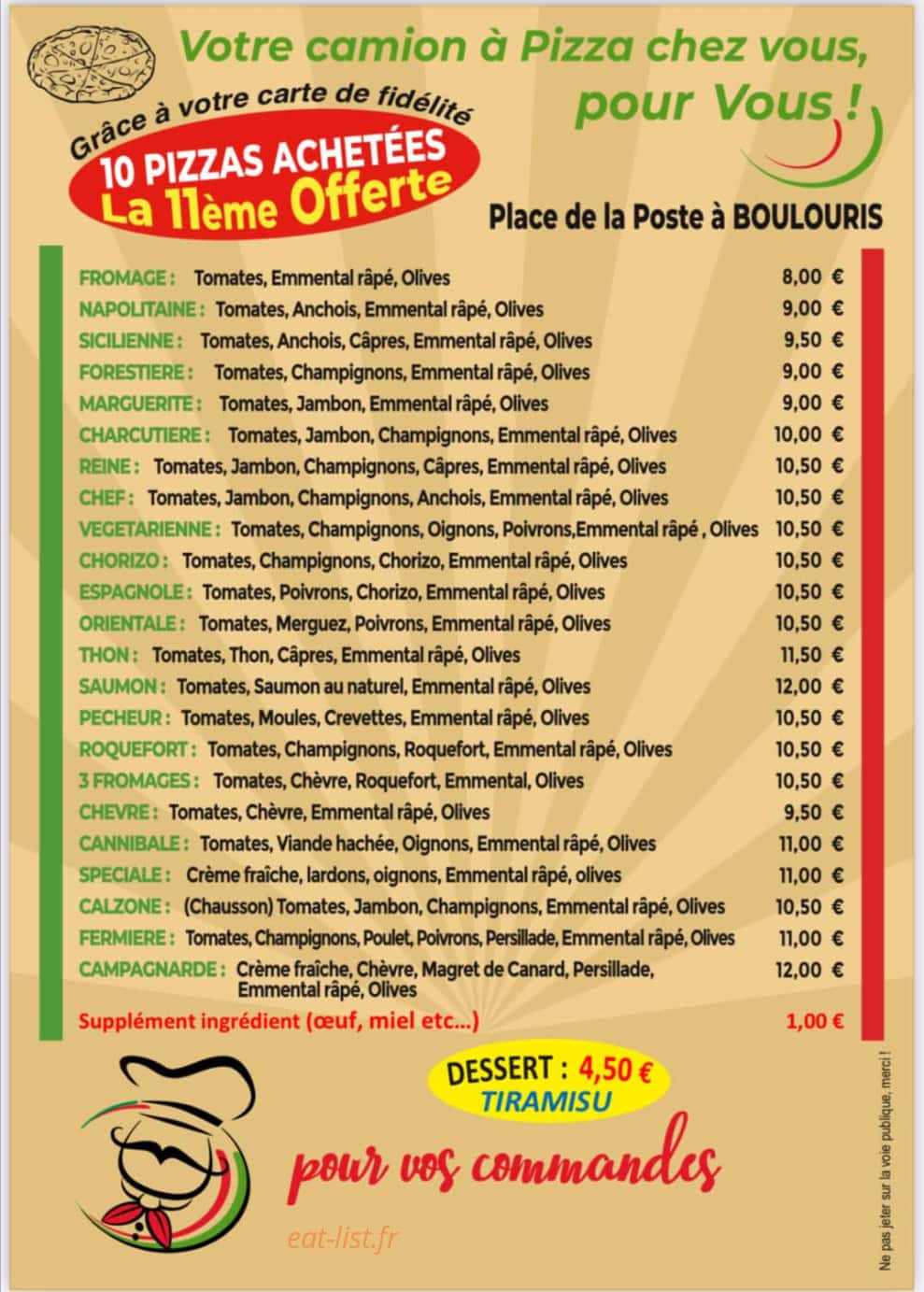 Camion pizza — carte page 1