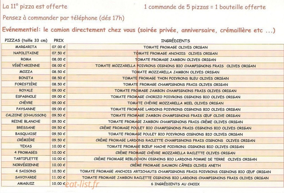 camion pizzas — carte page 2
