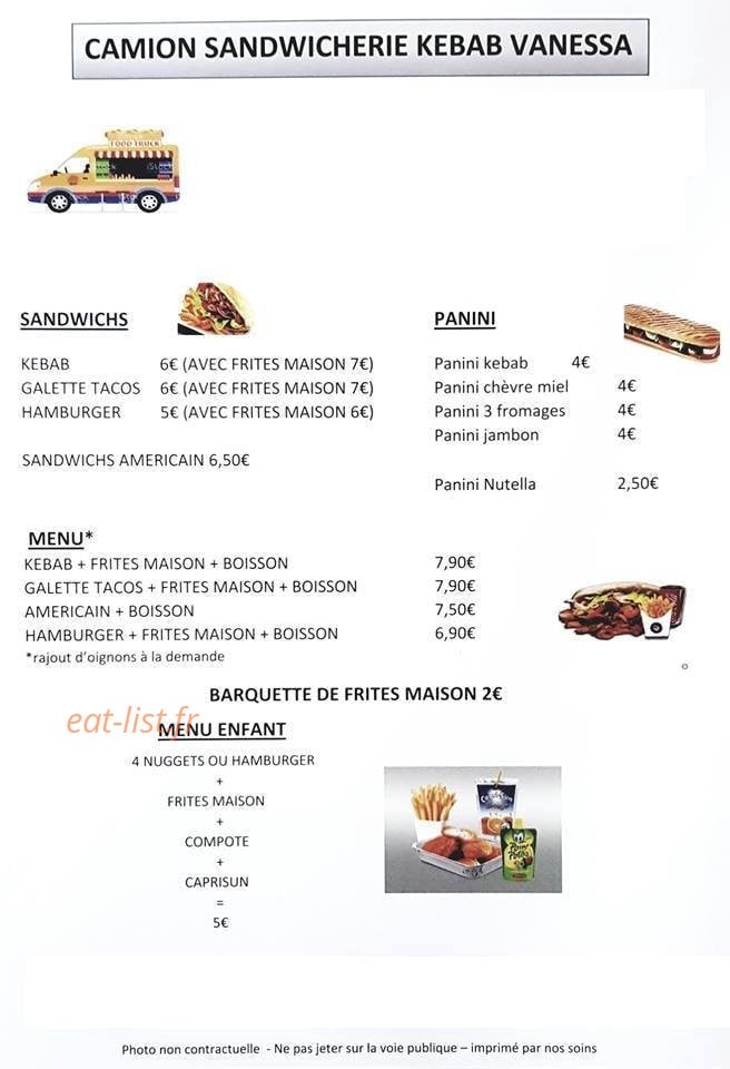 Camion Sandwicherie — carte page 1