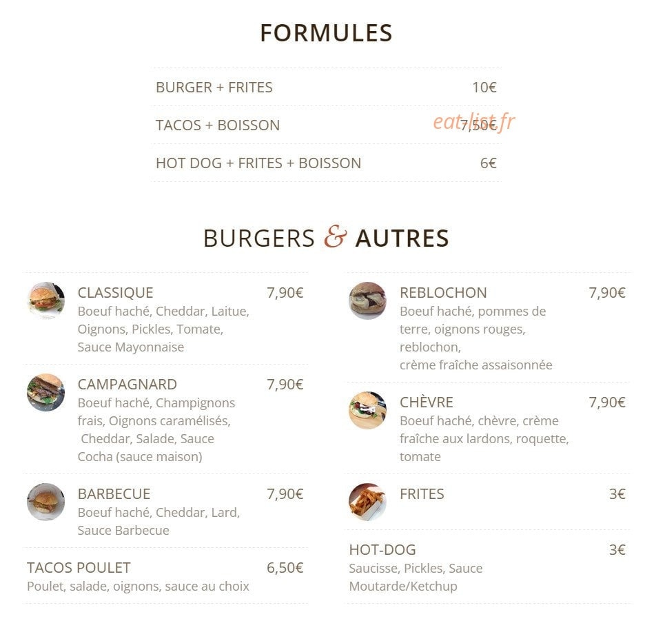Cantine Street — carte page 1