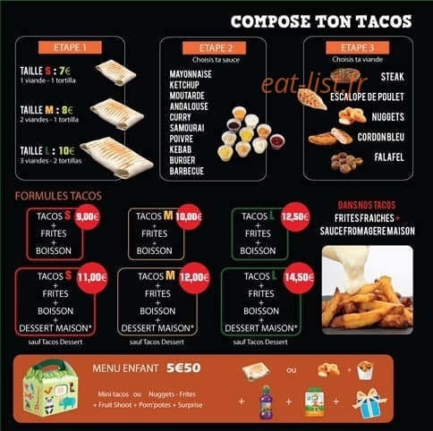 Cap'Tacos — carte page 1