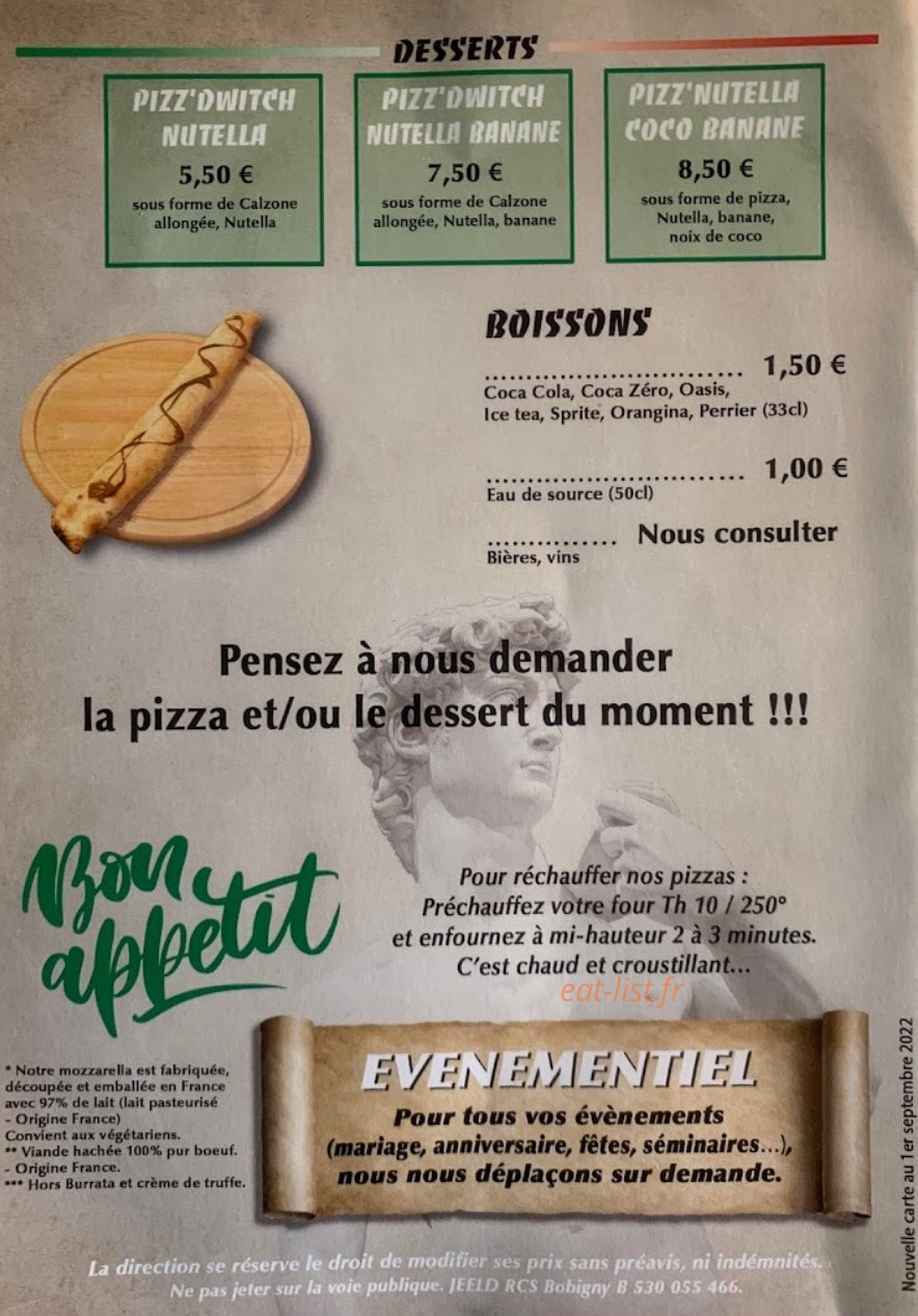 Car A'Pizzas — carte page 4