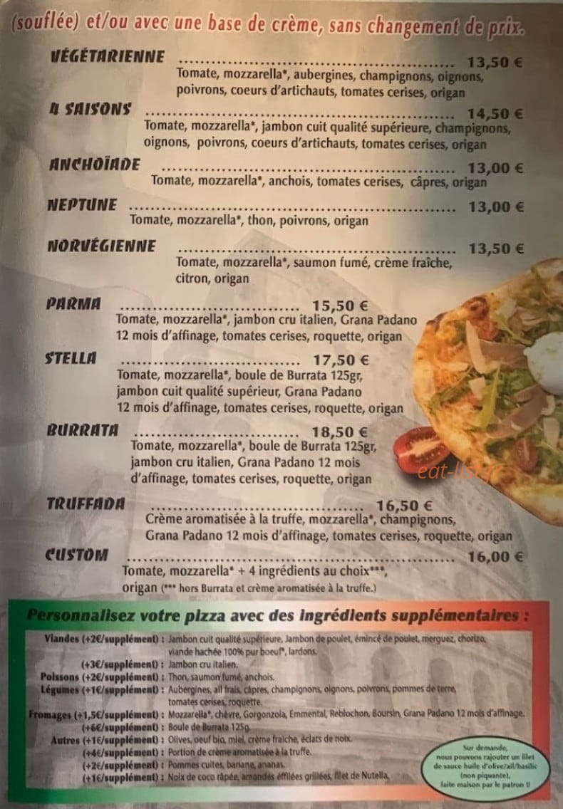 Car A'Pizzas — carte page 3