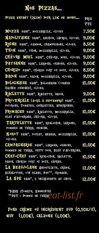 Cara'Pizz — carte page 4