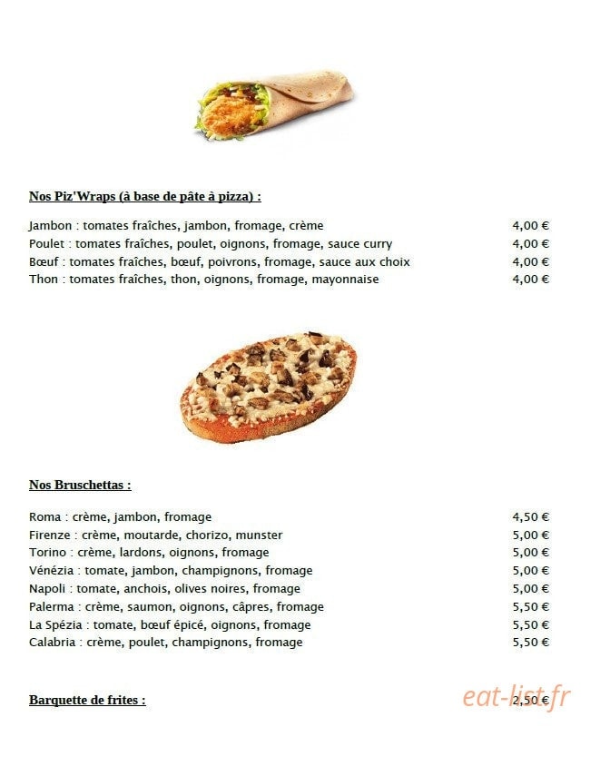 Carlito Pizza — carte page 3