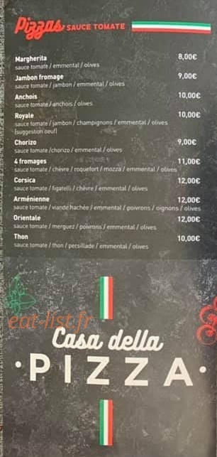 Casa della pizza — carte page 1