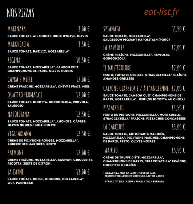 Casa Di Pizza — carte page 1
