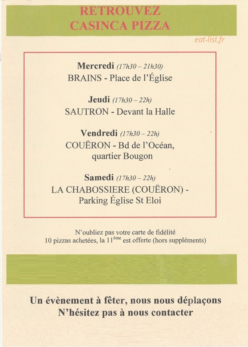 Casinca Pizza — carte page 4