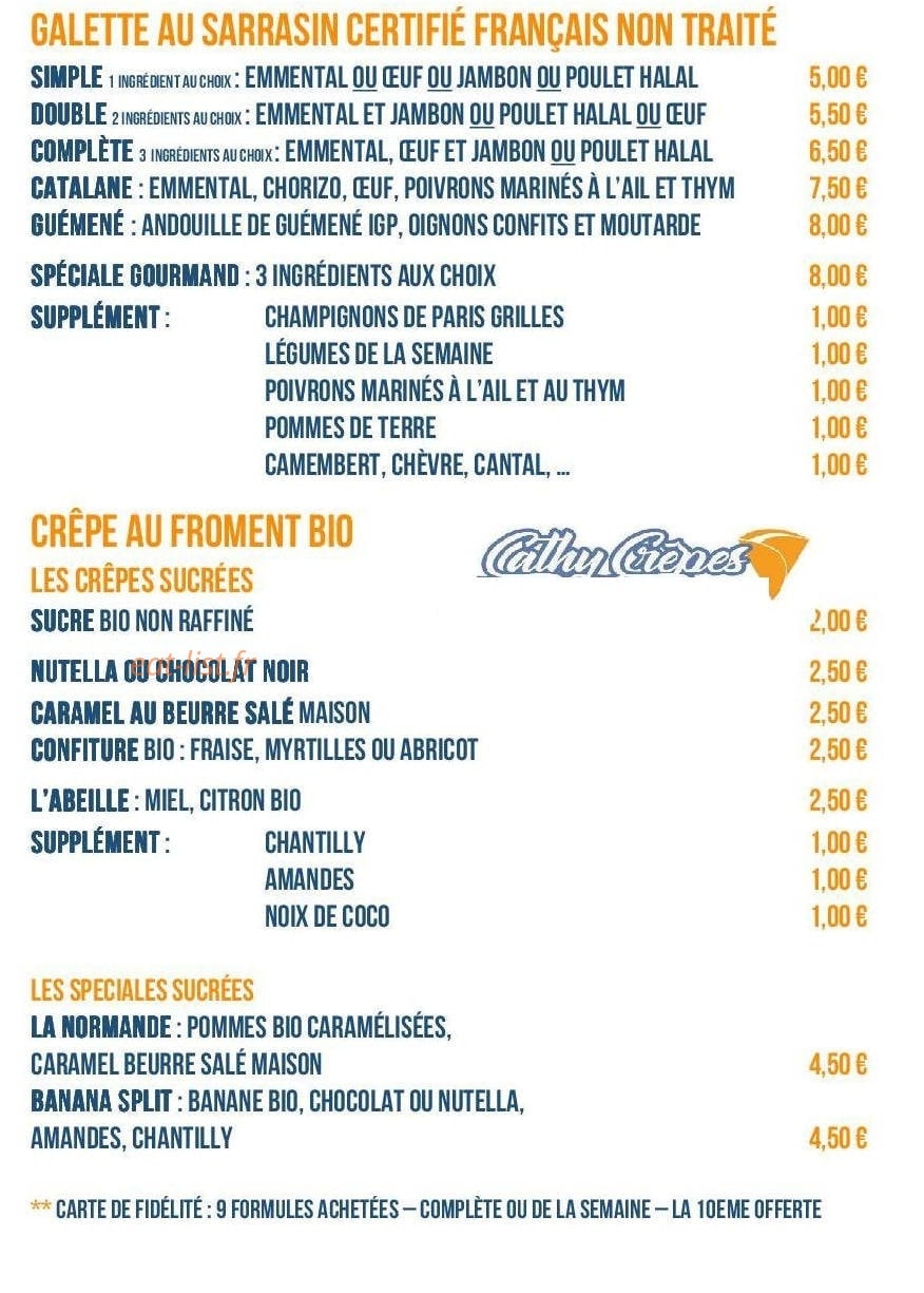 Cathy Crêpes — carte page 1