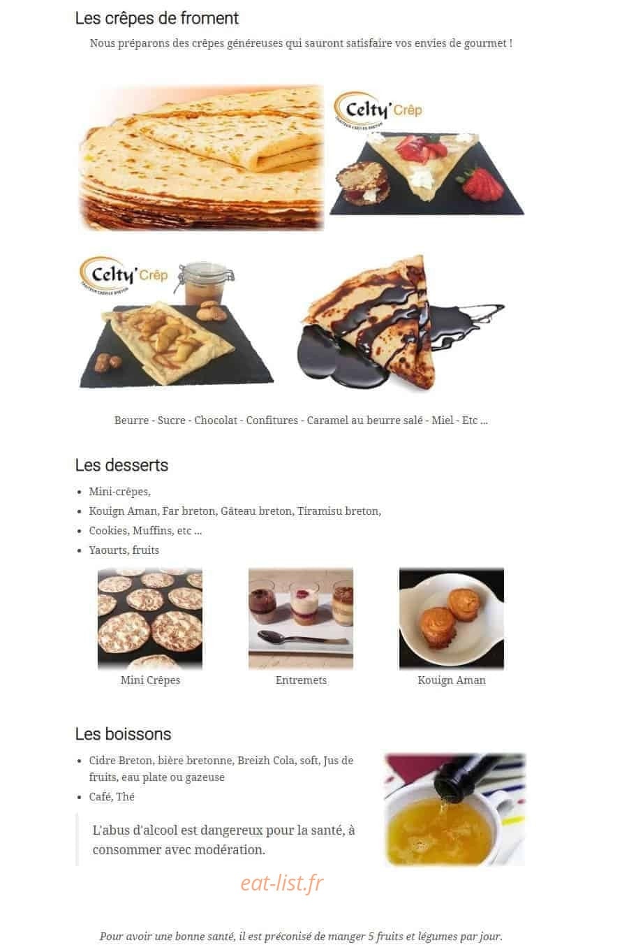 Celty'Crêp — carte page 4