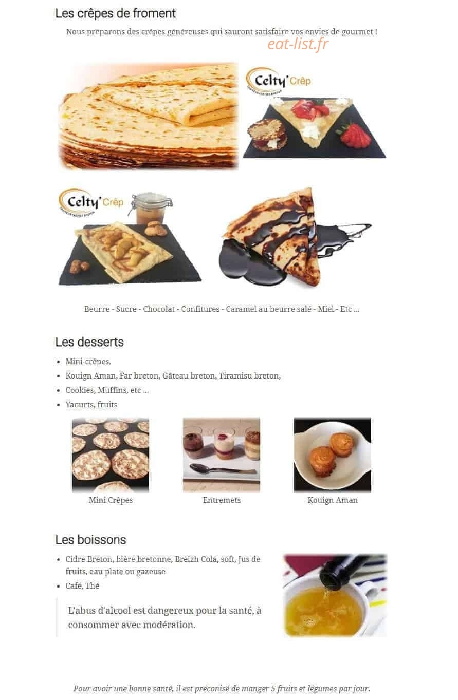 Celty'Crêp — carte page 3