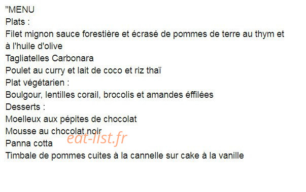 Chef Patou — carte page 1