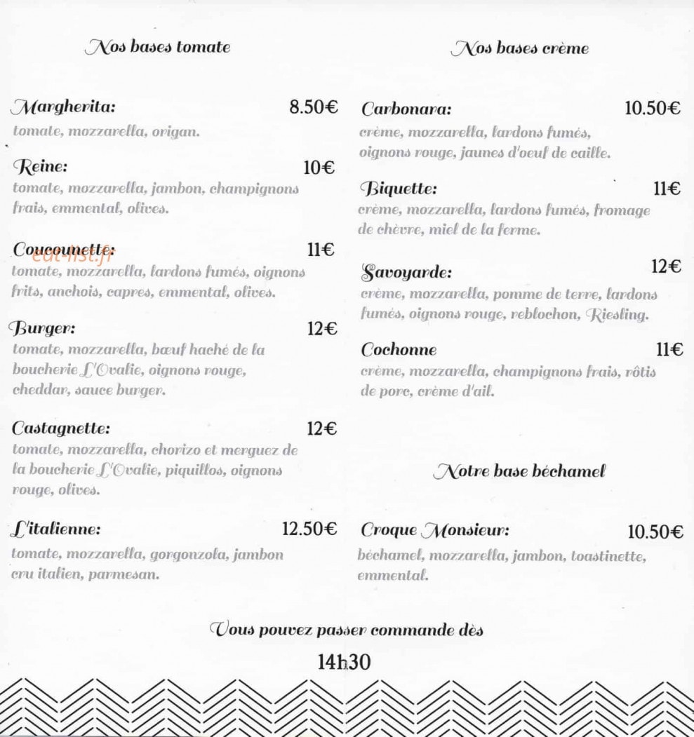 Chez Ade et Tof — carte page 1