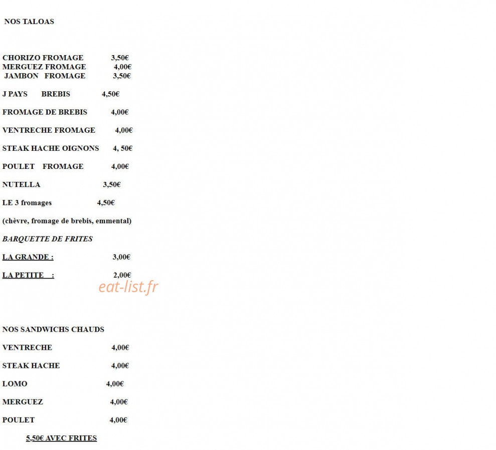 Chez Aldo — carte page 3