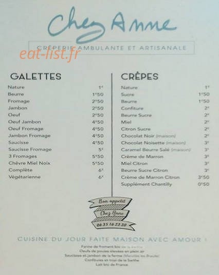 Chez Anne — carte page 1