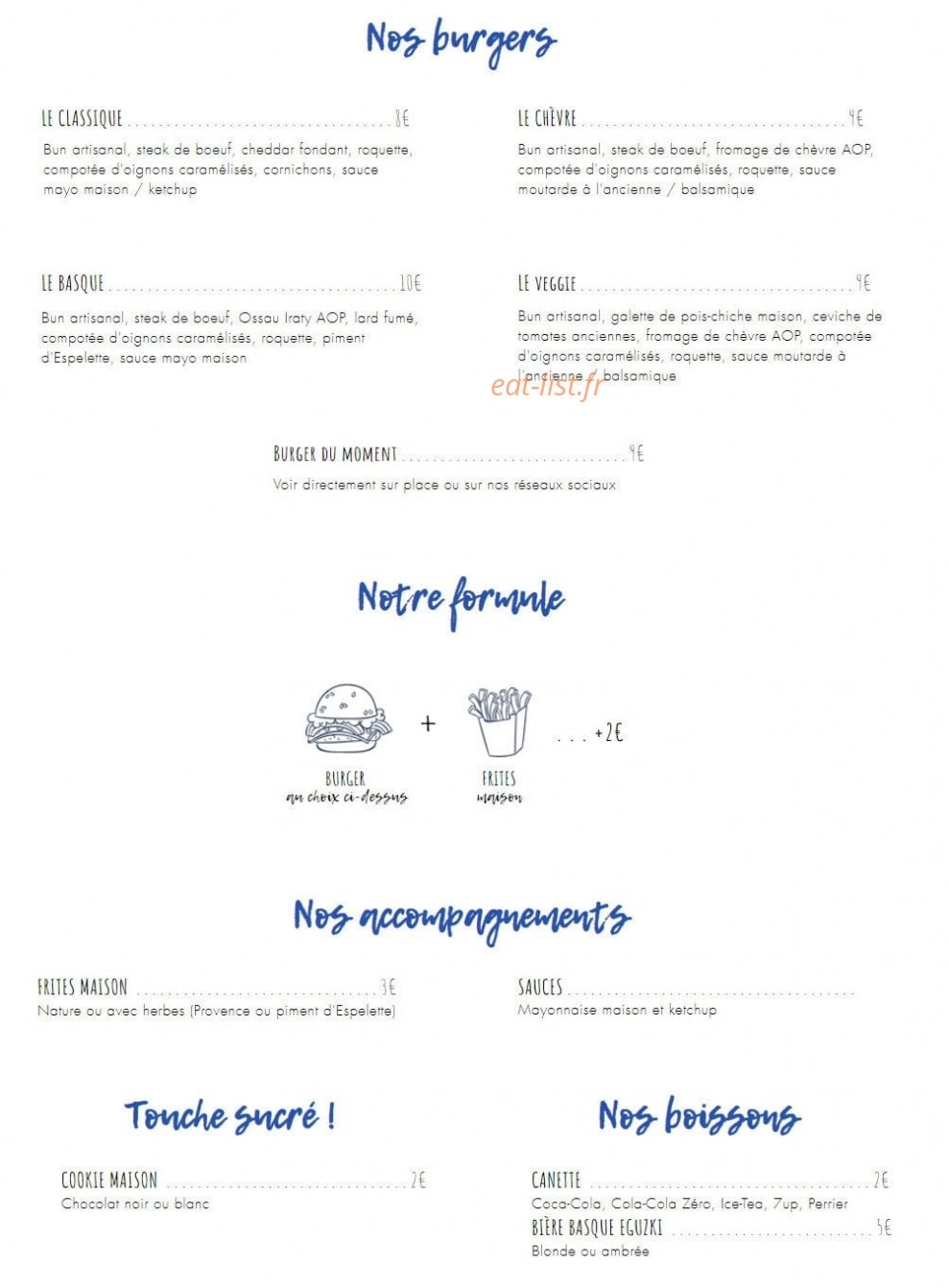 Chez Antoine et Lulu — carte page 1