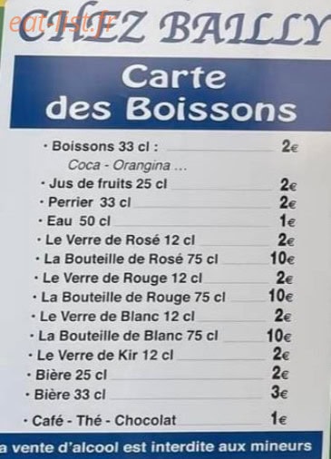 Chez Bailly — carte page 3