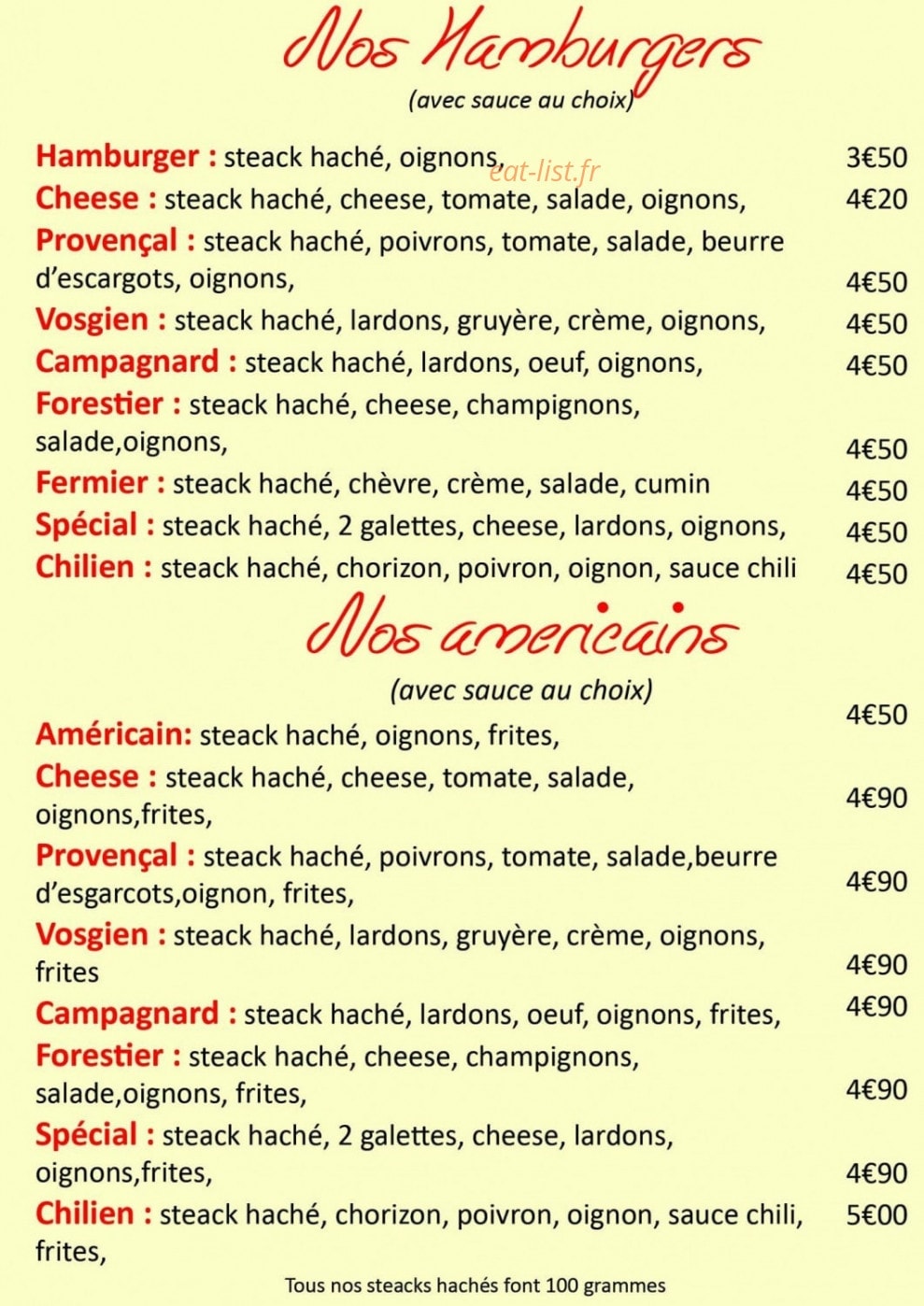 Chez Betty — carte page 1