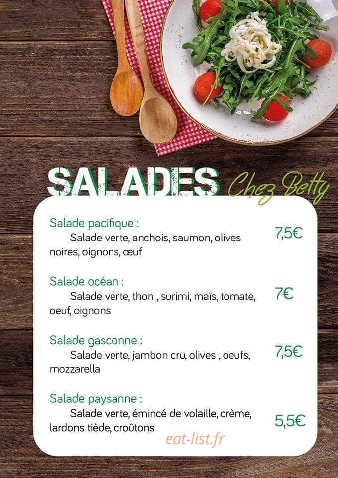 Chez Betty — carte page 4