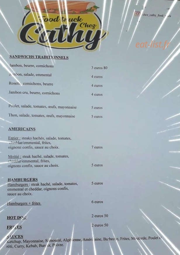 Chez Cathy — carte page 1