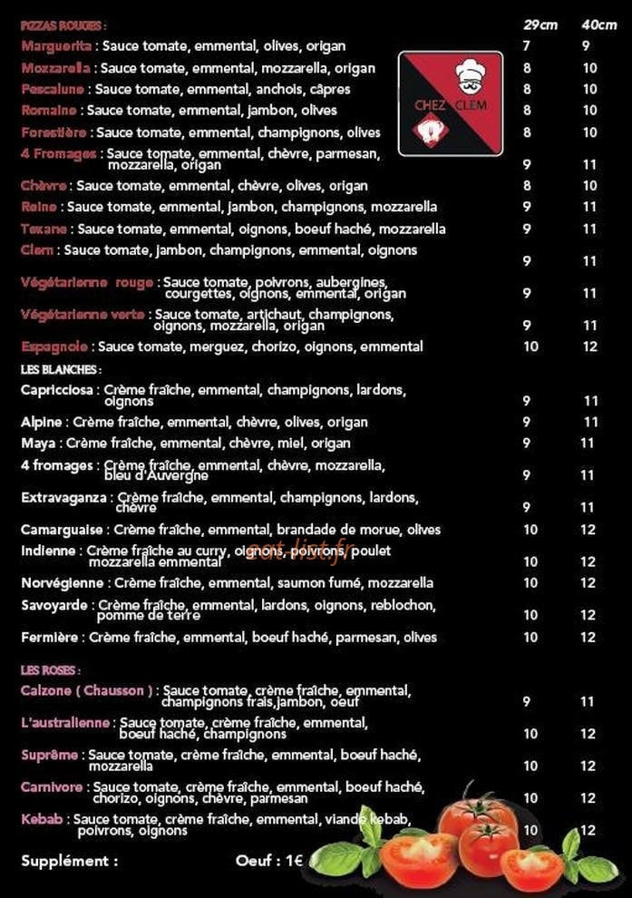 Chez Clem — carte page 2