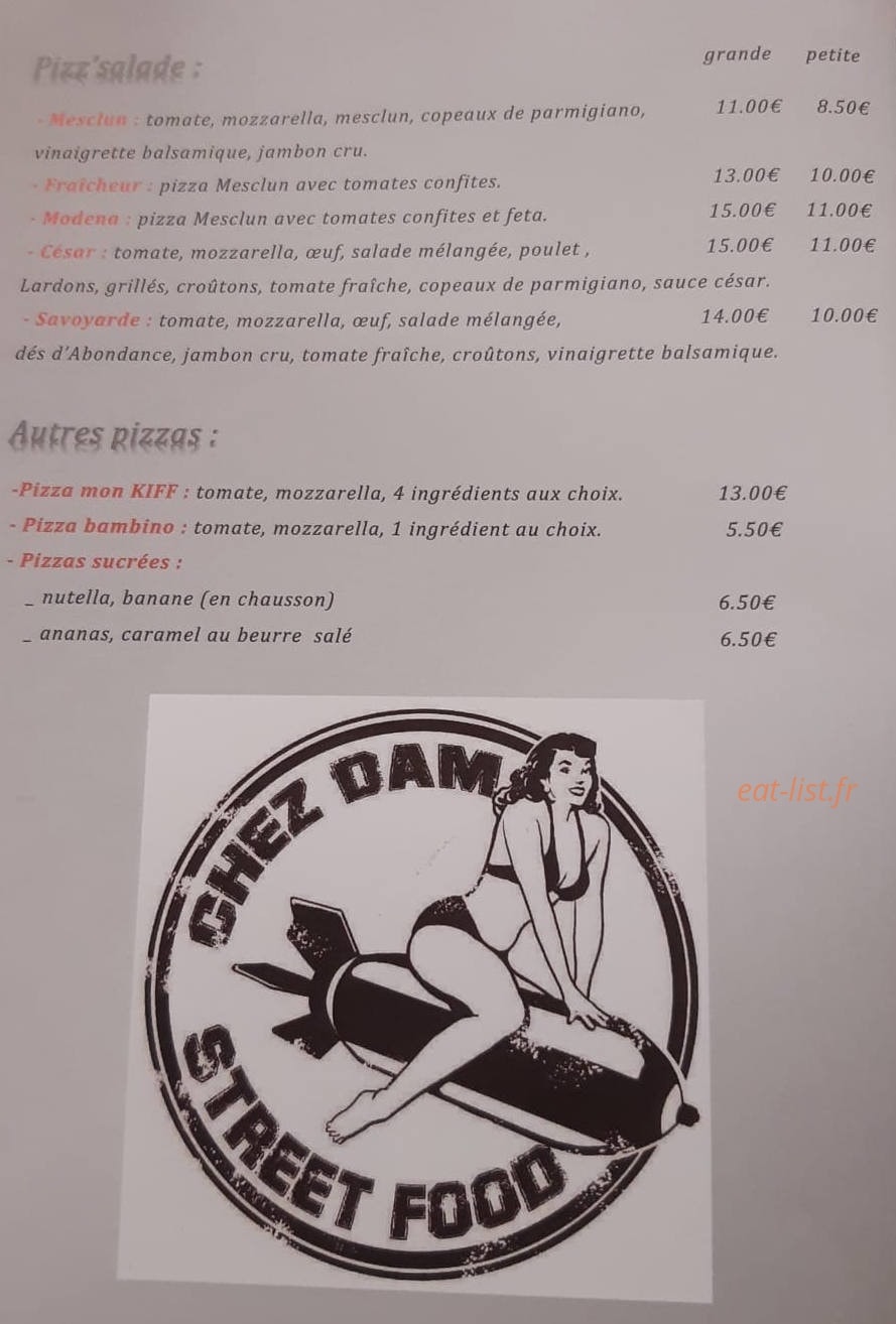 Chez Dam — carte page 1
