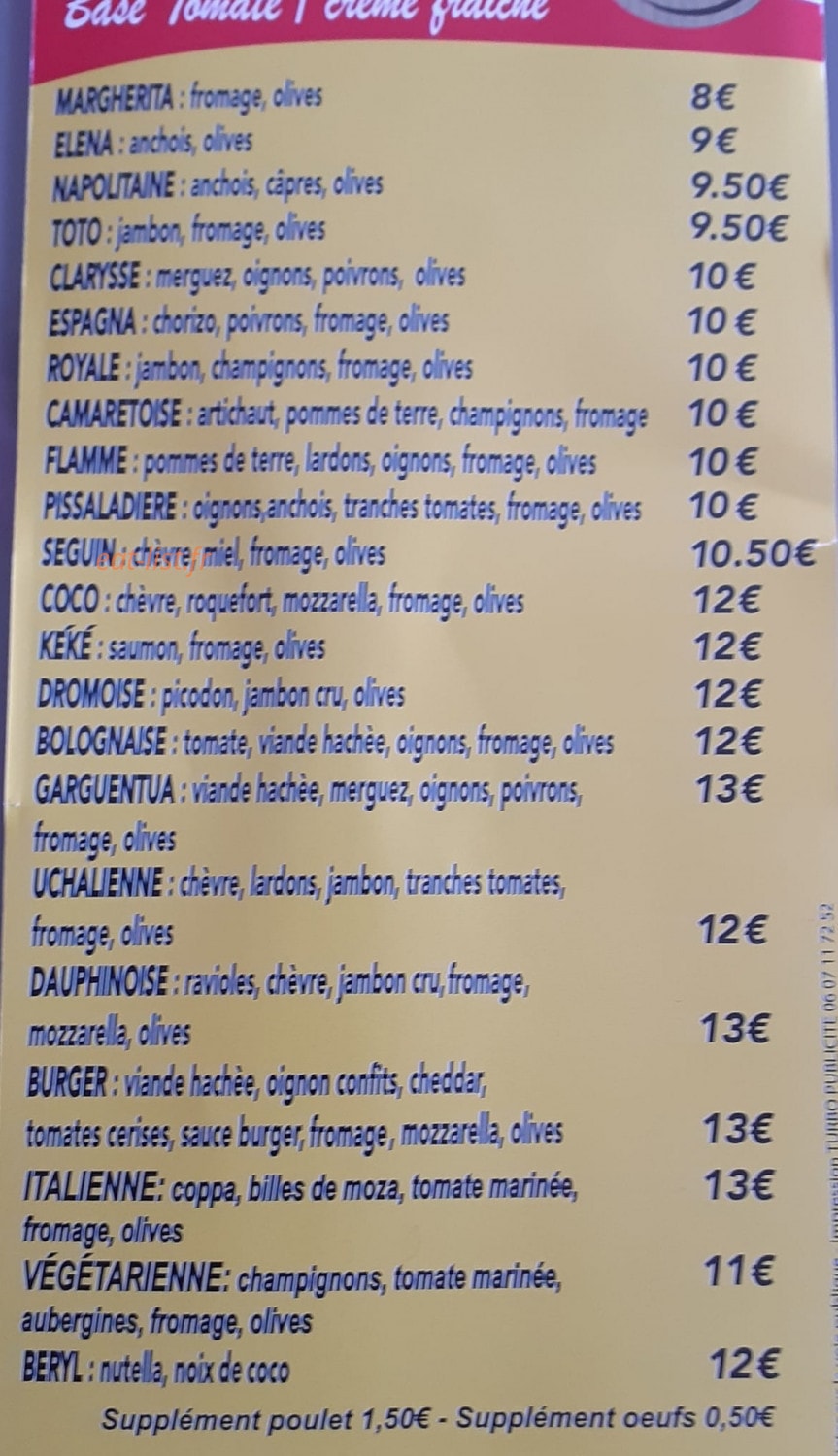 Chez dédé & coco — carte page 1