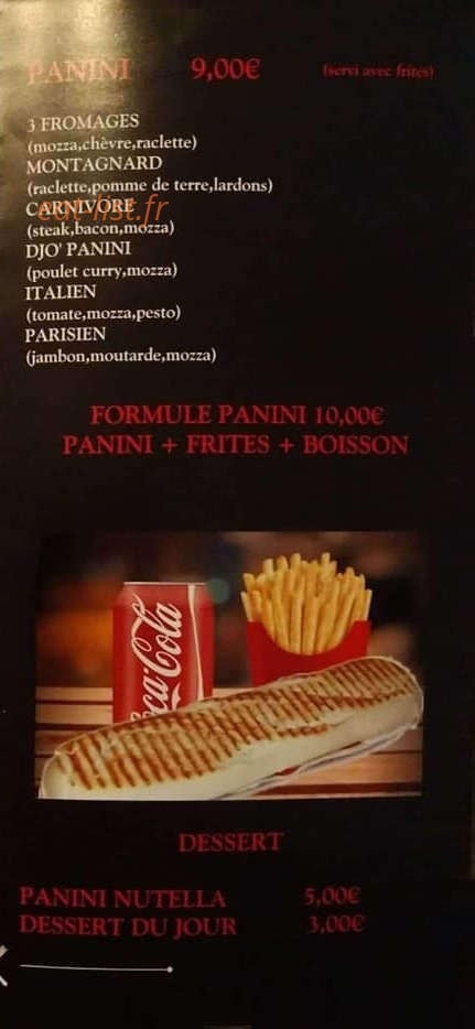 Chez Djo' — carte page 3