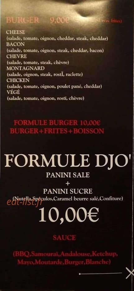 Chez Djo' — carte page 2