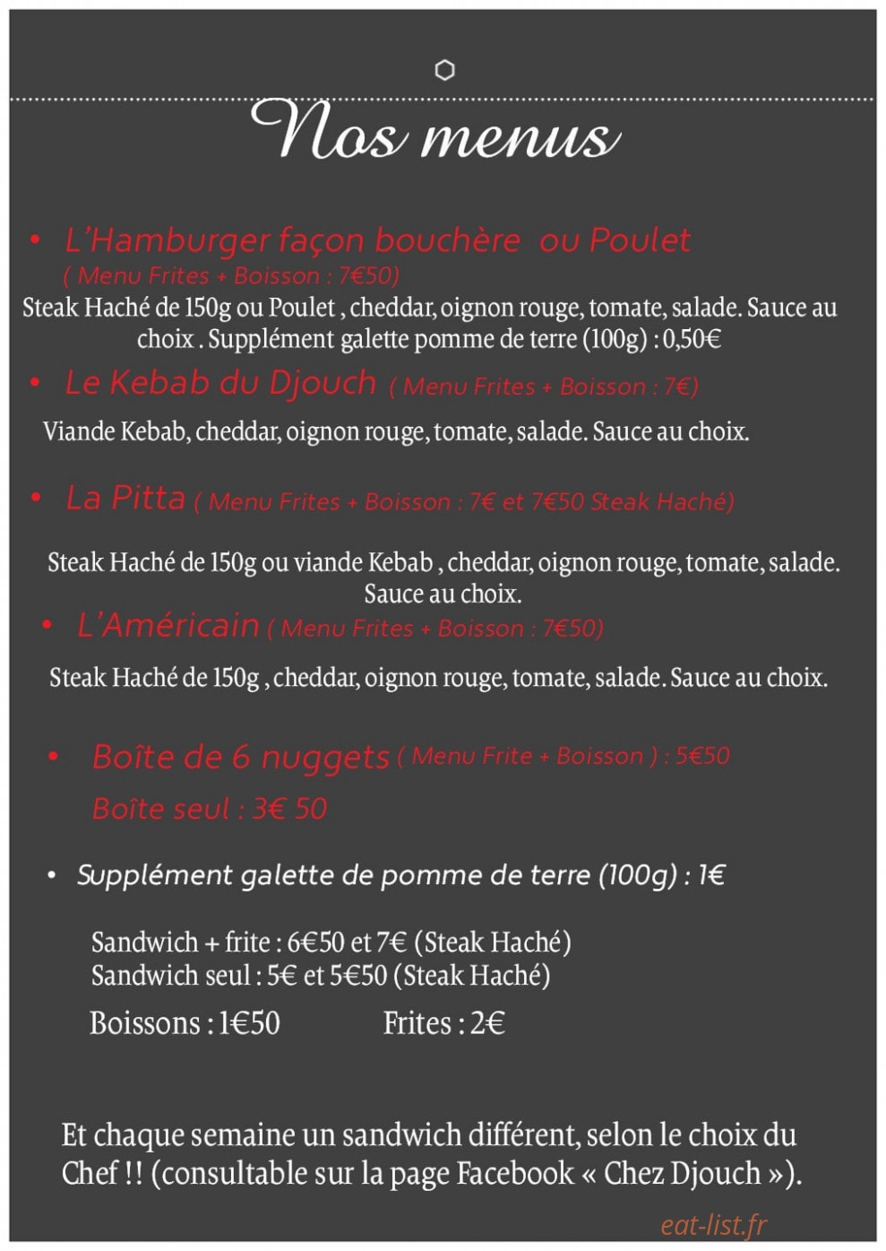 Chez Djouch — carte page 1