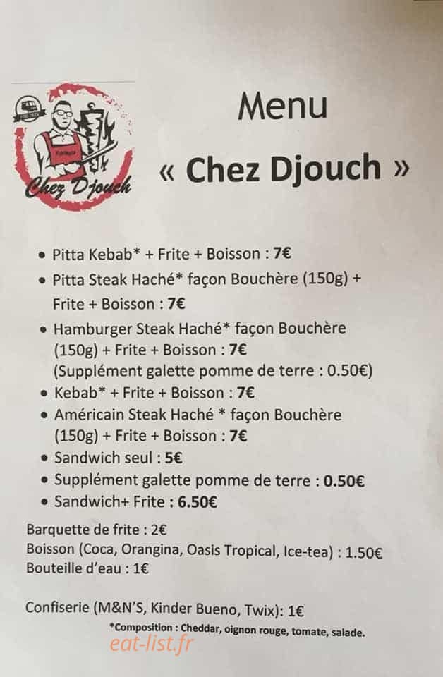 Chez Djouch — carte page 1