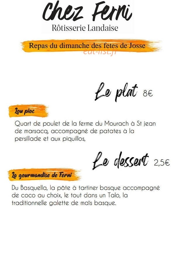 Chez Ferni — carte page 1