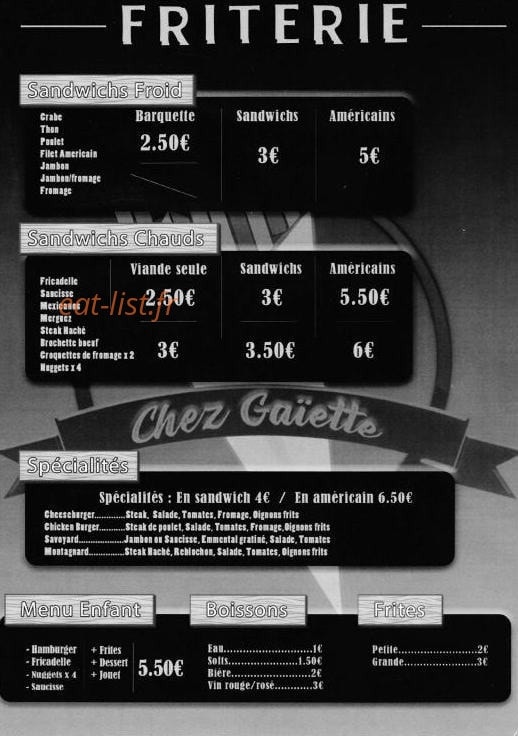 Chez Gaïette — carte page 1