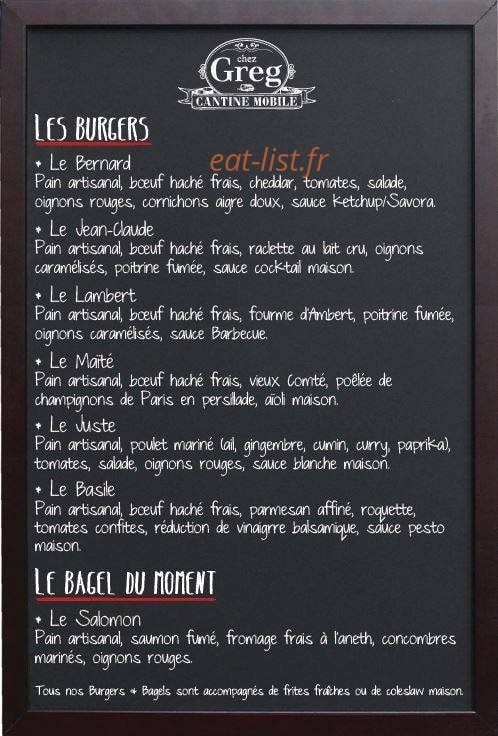 Chez Greg — carte page 1