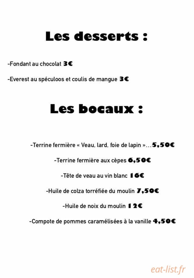 Chez Hugo — carte page 2