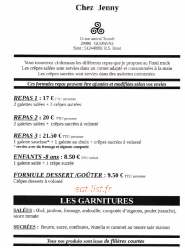 Chez Jenny — carte page 1