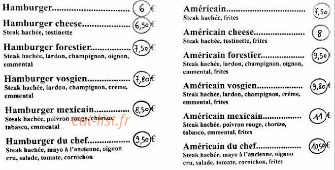 Chez JP à l'ancienne — carte page 1