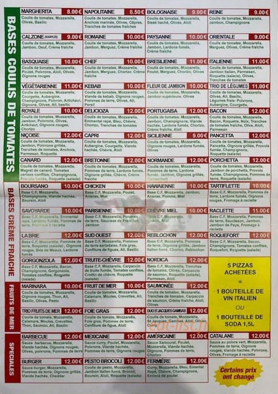 Chez Luca — carte page 1
