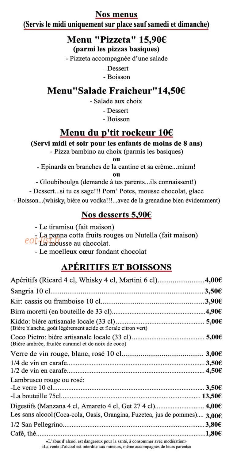 Chez Lucho — carte page 3