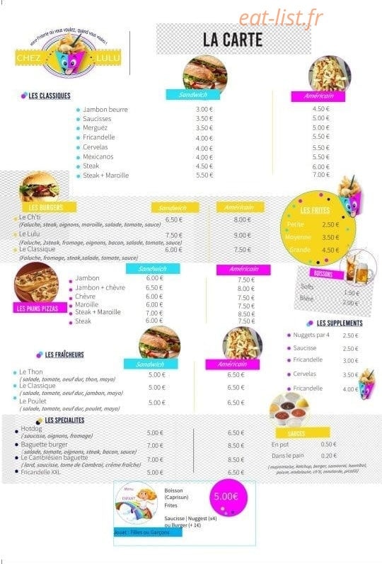Chez Lulu — carte page 1